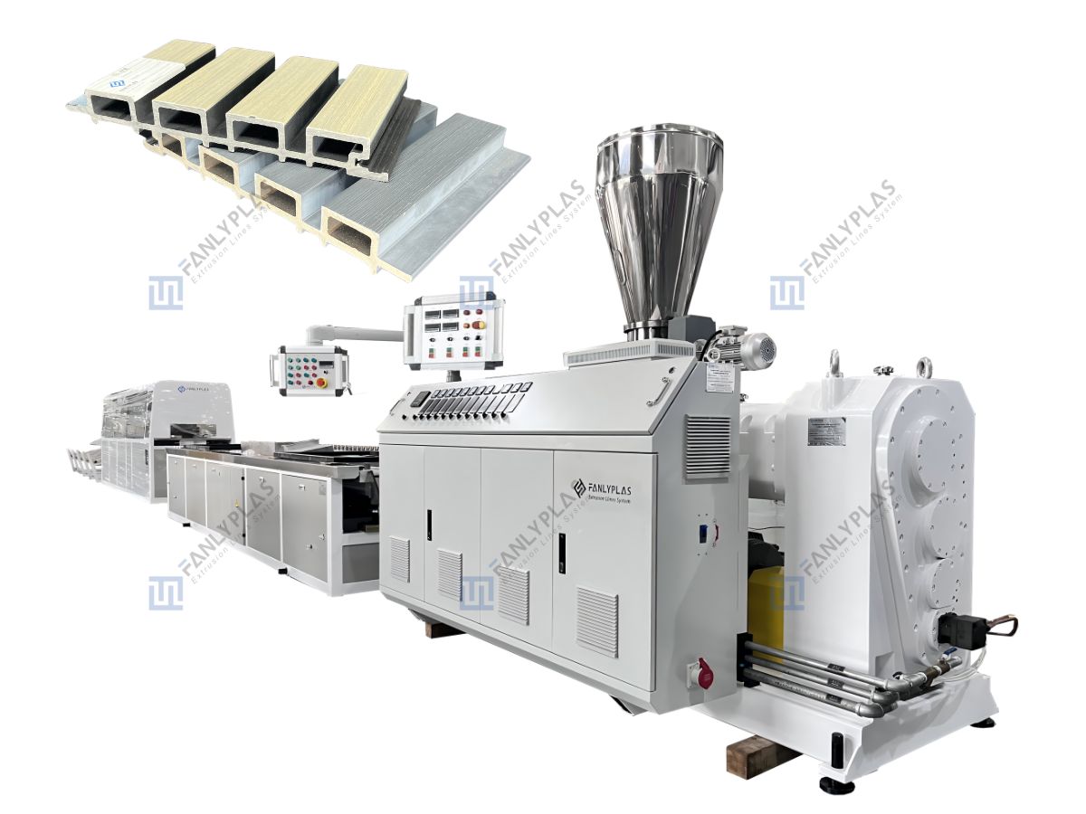 wpc pe outdoor louvers cladding panel production line 2571