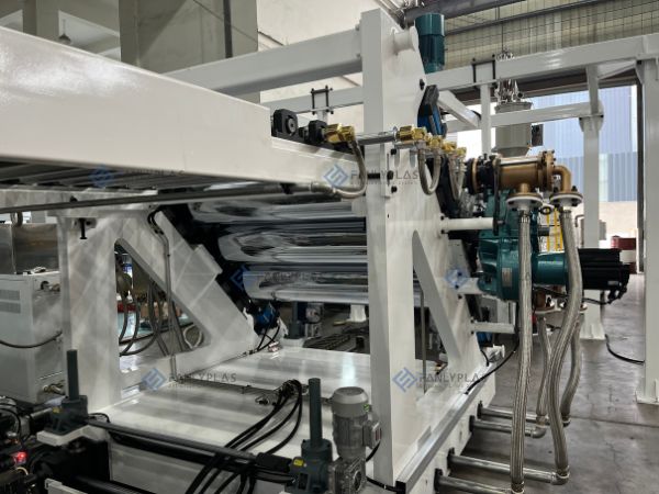 gpps sheet extrusion line three roll calender fanlyplas 1