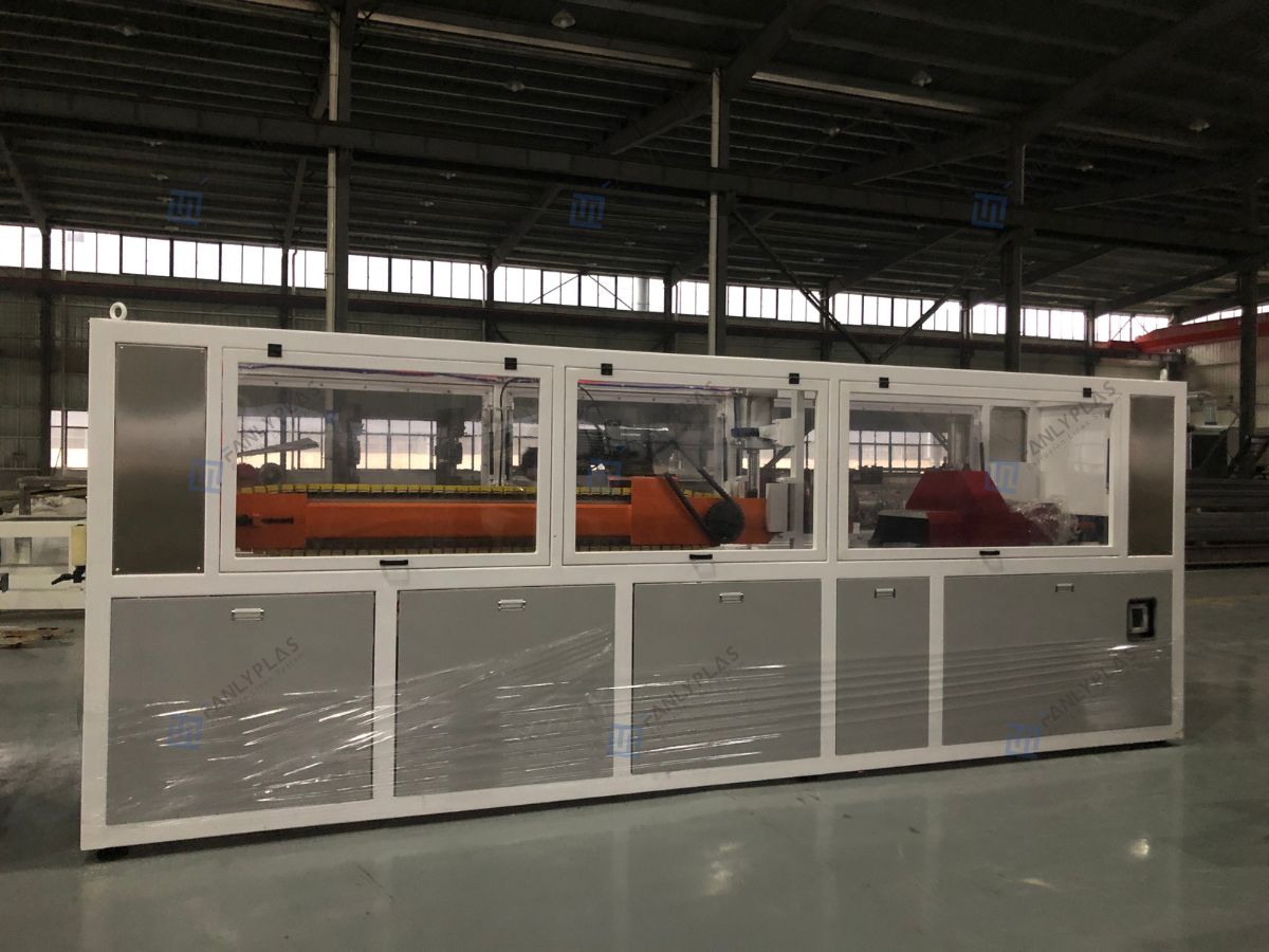 hauling and cutting system pvcwpc door frame extrusion line fanlyplas 1