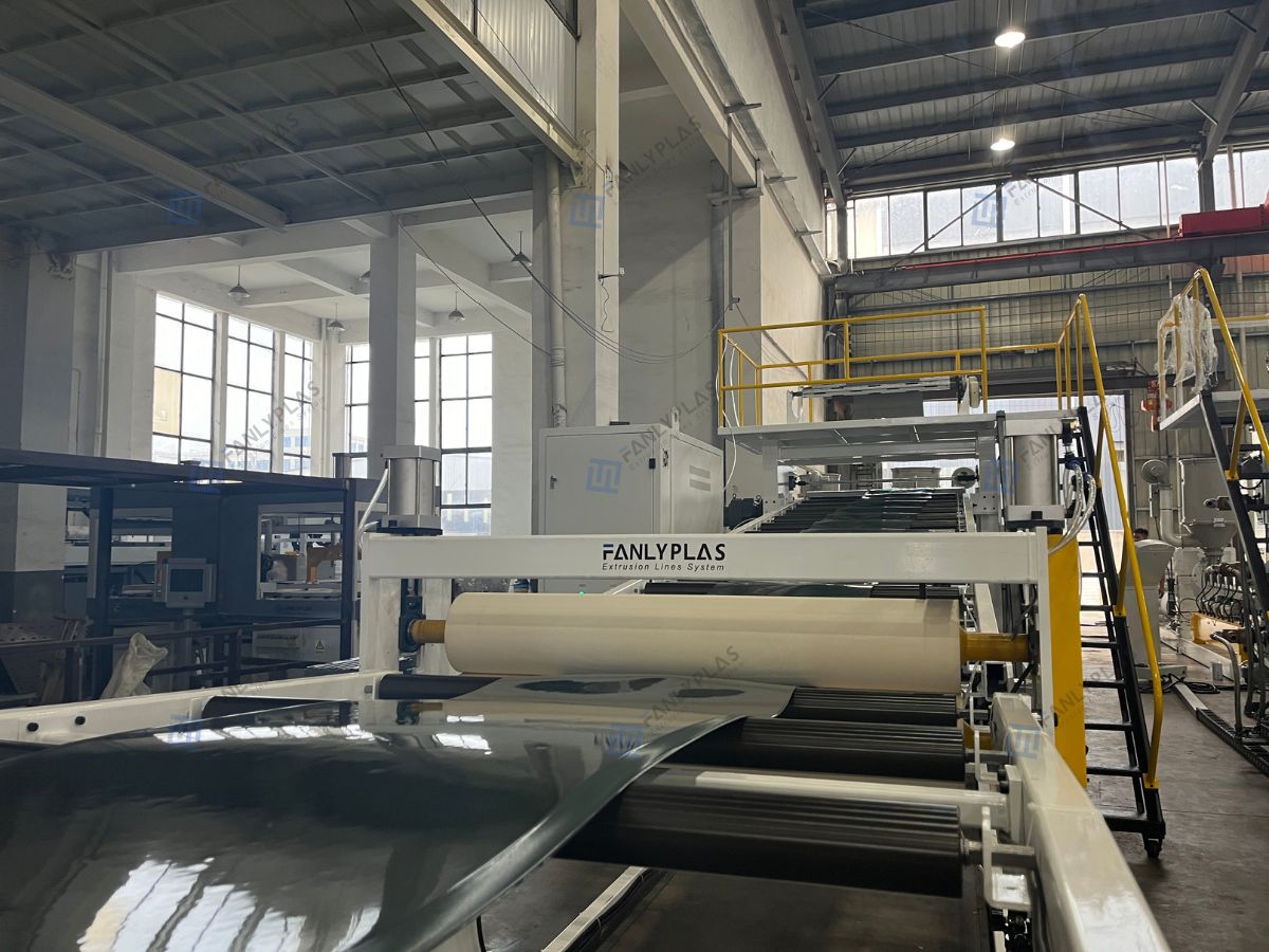 pc abs sheet extrusion line traction unit fanlyplas 255271
