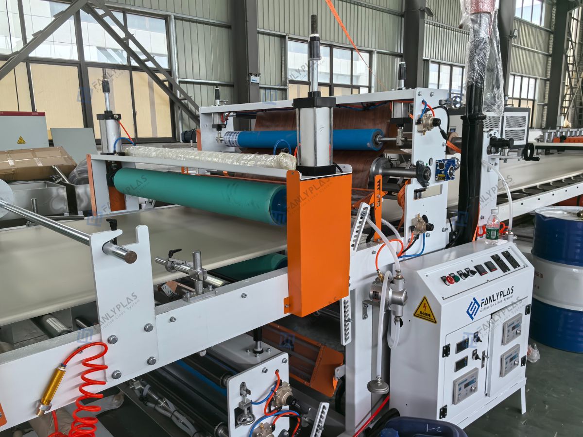pvc wpc foam board production line online pvc film lamination machine fanlyplas 25819