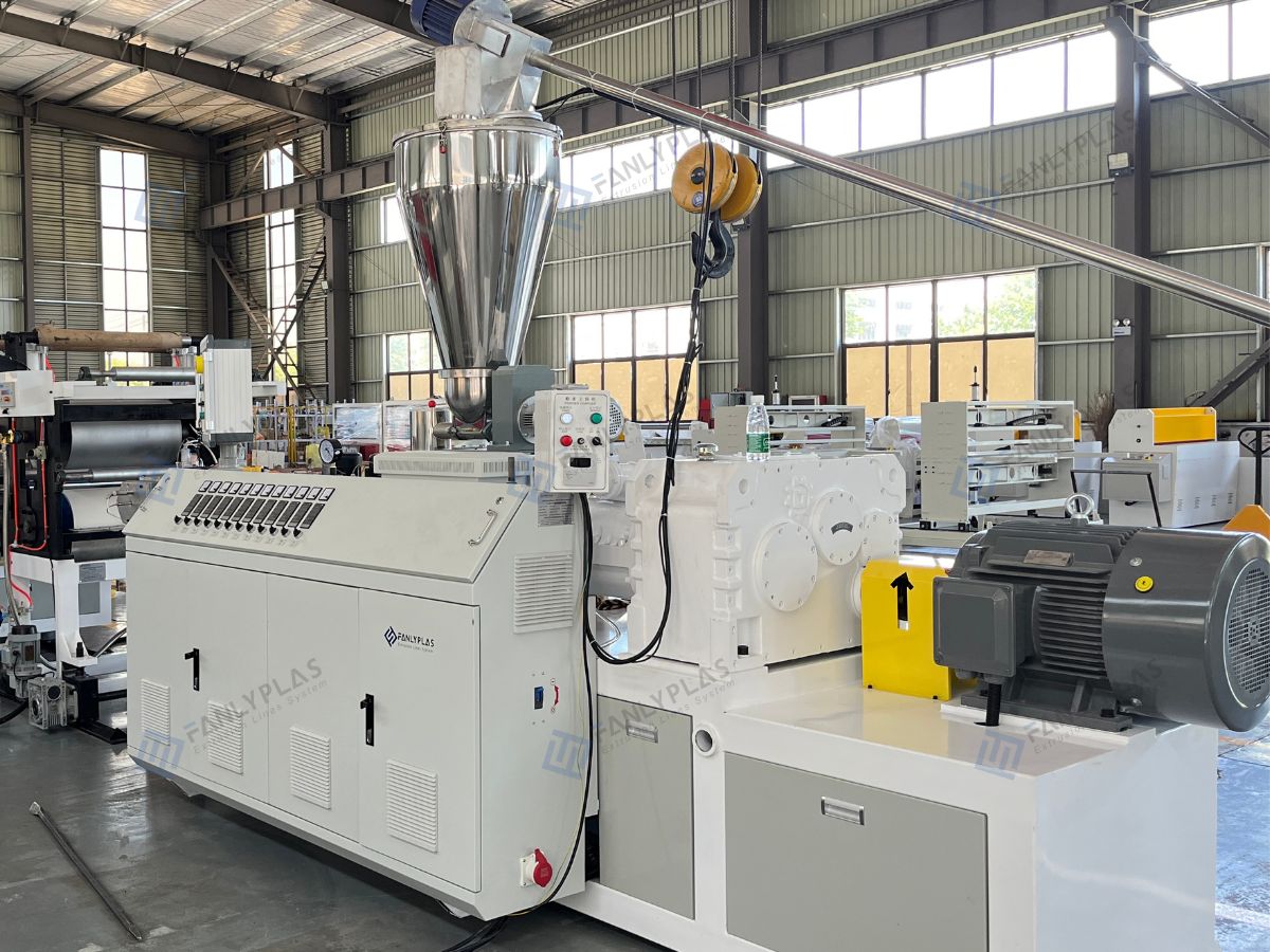 pvc siding soffit panel production line fanlyplas conical twins crew extruder 1