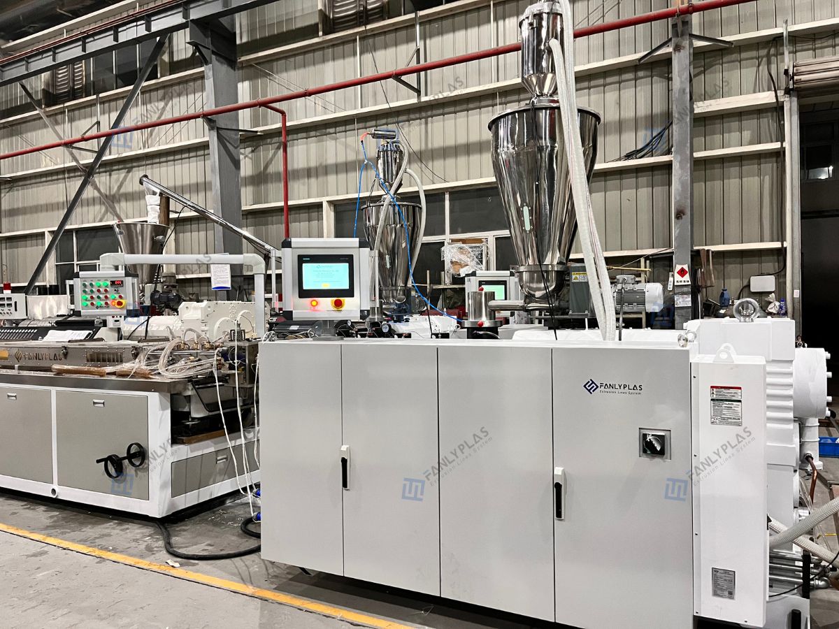 upvc profile extrusion line conical twin screw extruder fanlyplas 25819