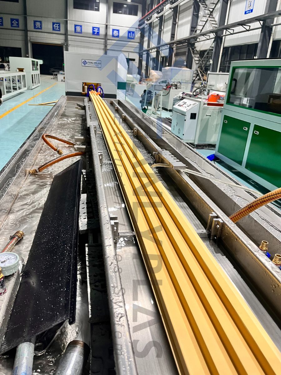 wpc indoor louvers wall panel production line fanlyplas 11