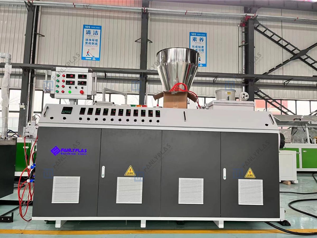 conical twin screw extruder fanlyplas 25925